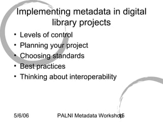 Library Metadata Image Jenn Applying Digital Library Metadata Standards | PPT