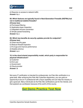 CyberSec-Apprentice Certification: Sample Questions & Answers | PDF