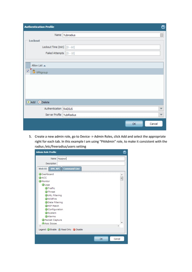 Palo Alto Networks PANOS 5.0 Radius Authentication OTP using Yubikey
