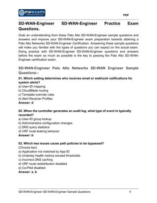 Palo Alto SD-WAN-Engineer Study Guide – Practice Questions & Exam Prep ...