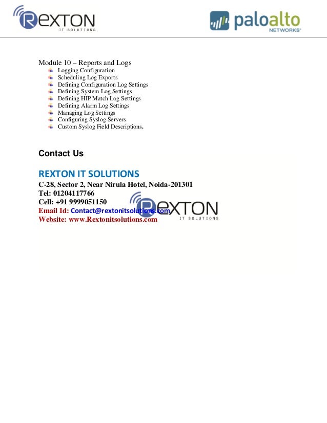 Paloalto Training Institute in Noida Rexton It Solution