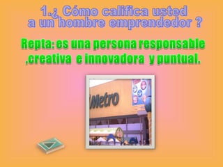 1.¿ Cómo califica usted  a un hombre emprendedor ?  