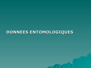 DONNEES ENTOMOLOGIQUES   
