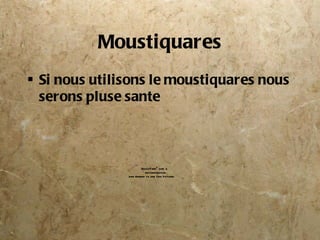 Moustiquares Si nous utilisons le moustiquares nous serons pluse sante