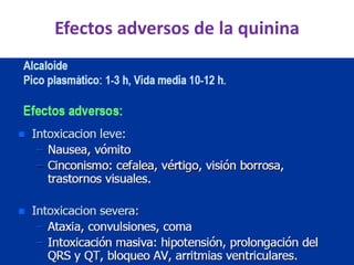 Efectos adversos de la quinina
 