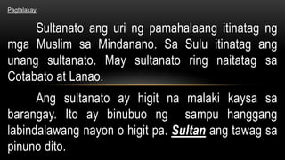 sultanato barangay mga unang
