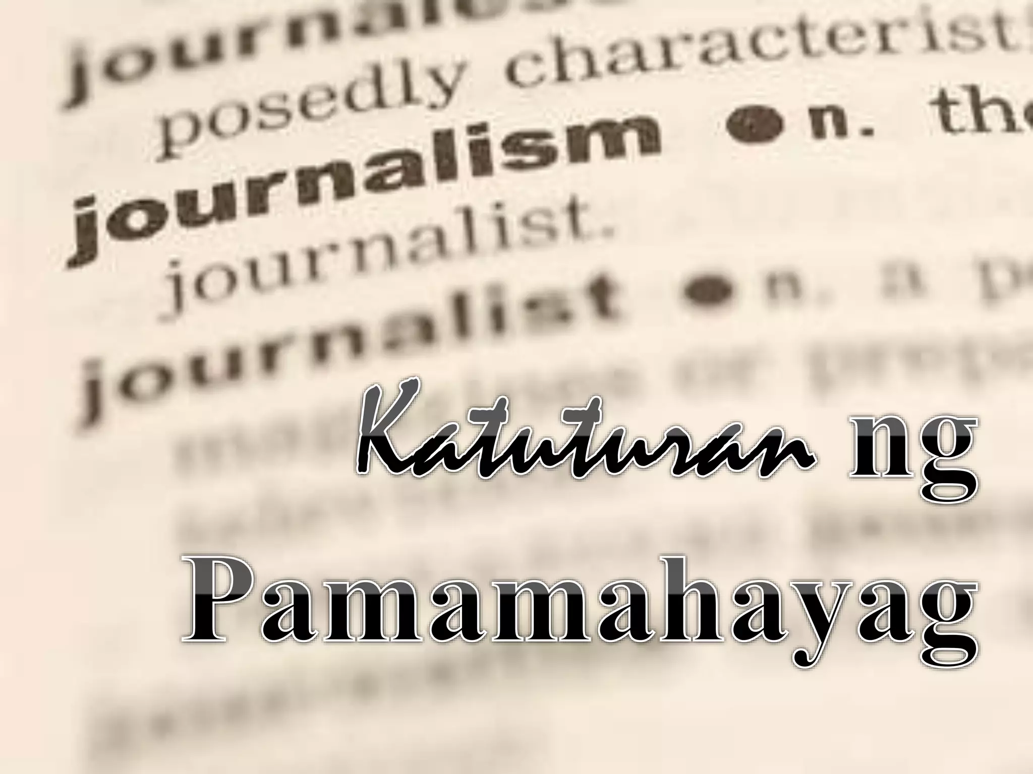 Kreatives Bild zu Pamamahayag report ko Foto zu Pamamahayag report ko