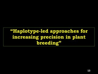 “Haplotype-led approaches for
increasing precision in plant
breeding”
13
 
