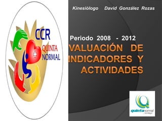 Periodo 2008 - 2012
Kinesiólogo David González Rozas
 