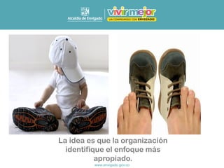 La idea es que la organización
identifique el enfoque más
apropiado.
 