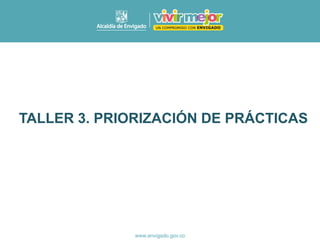 TALLER 3. PRIORIZACIÓN DE PRÁCTICAS
 