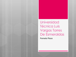 Universidad
Técnica Luis
Vargas Torres
De Esmeraldas
Pamela Plaza
 