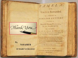 By,
NAVAMI B
ST MARY’S COLLEGE
 