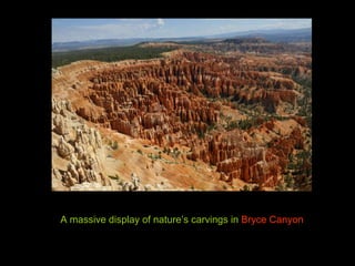 A massive display of nature’s carvings in  Bryce Canyon 