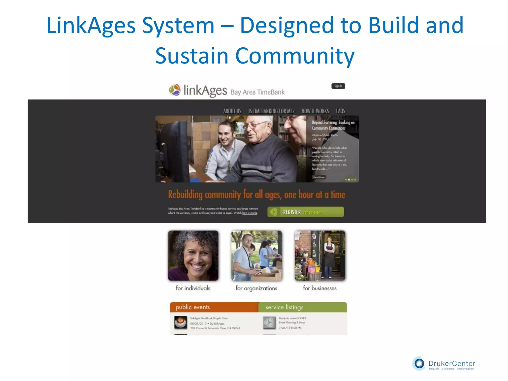 LinkAges System – Designed to Build and
Sustain Community
 