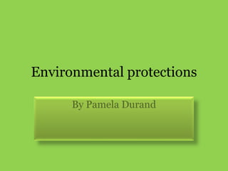 Environmental protections
By Pamela Durand
 