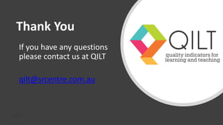 Pam Muth and Lisa Bolton: Optimising QILT to improve the student ...