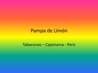 Pampa de Limón
Tabaconas – Cajamarca - Perú
 