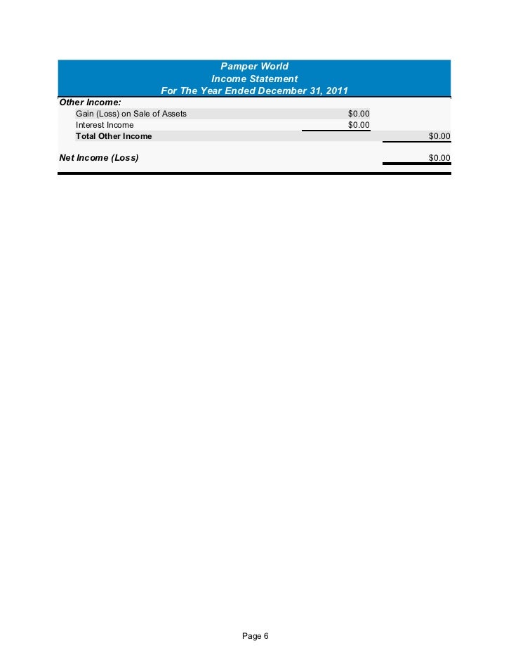 pamper world cashflow statement form