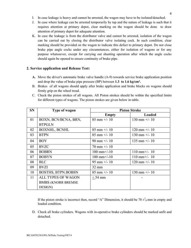 Rake Testing Rig Pamphlet on rake testing procedure for freight stock | PDF