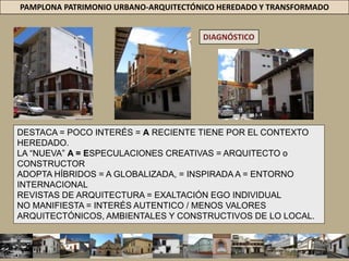 PAMPLONA PATRIMONIO URBANO-ARQUITECTÓNICO HEREDADO Y TRANSFORMADODIAGNÓSTICOAQUÍ SE DESCONOCE EL VALOR DE ESTA OBRA, BIC + CH = PATRIMONIO ARQUITECTÓNICO DE LA NACIÓN (RESOLUCIÓN 0792 DE 1998) = UNA JOYA CULTURAL DE LA CIUDAD = SU VECINDAD SE DEMOLIÓ UNA CASA + LA ARQUITECTURA CONTEXTUAL  = CENTRO COMERCIAL, UNA SERIA TRANSFORMACIÓN EN SU ENTORNO. EJEMPLO = NO EXISTEN ACCIONES O CONTROLES QUE GARANTICEN SU PERMANENCIAPROCEDE EN SU CONTRA = DECLARATORIA BIC PATRIMONIO =  NACIÓN