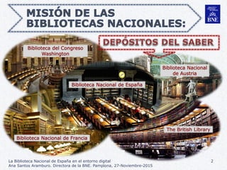 Centro depositario del patrimonio
bibliográfico y documental español que se
produce en cualquier tipo de soporte o
medio. ...