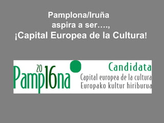 Pamplona/Iruña  aspira a ser….,  ¡Capital Europea de la Cultura !  