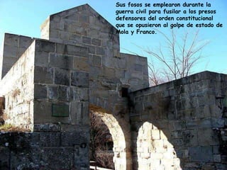 Placa de recuerdo a los muertos fusilados en los fosos de la ciudadela durante la guerra civil.