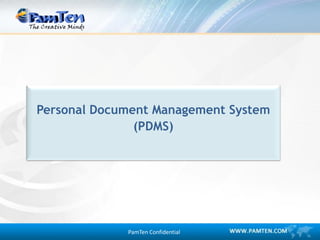 Pdms Document Control Personal Document Management System - PamTen PDMS | PDF