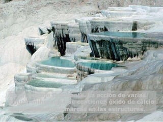 Es un paisaje fascinante. La acción de varias aguas  minerales que contienen óxido de cálcio dejan fantásticas marcas en l...