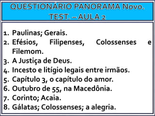 Panorama do Novo Testamento - Aula 2