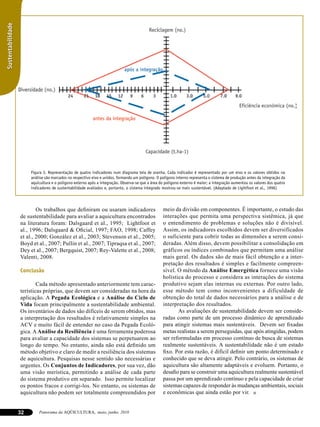 Sustentabilidade




                        Figura 3. Representação de quatro indicadores num diagrama teia de aranha. Cada indicador é representado por um eixo e os valores obtidos na
                        análise são marcados no respectivo eixo e unidos, formando um polígono. O polígono interno representa o sistema de produção antes da integração da
                        aquicultura e o polígono externo após a integração. Observa-se que a área do polígono externo é maior; a integração aumentou os valores dos quatro
                        indicadores de sustentabilidade avaliados e, portanto, o sistema integrado mostrou-se mais sustentável. (Adaptado de Lightfoot et al., 1996)




                           Os trabalhos que definiram ou usaram indicadores                        meio da divisão em componentes. É importante, o estudo das
                   de sustentabilidade para avaliar a aquicultura encontrados                      interações que permita uma perspectiva sistêmica, já que
                   na literatura foram: Dalsgaard et al., 1995; Lightfoot et                       o entendimento de problemas e soluções não é divisível.
                   al., 1996; Dalsgaard & Oficial, 1997; FAO, 1998; Caffey                         Assim, os indicadores escolhidos devem ser diversificados
                   et al., 2000; González et al., 2003; Stevenson et al., 2005;                    o suficiente para cobrir todas as dimensões a serem consi-
                   Boyd et al., 2007; Pullin et al., 2007; Tipraqsa et al., 2007;                  deradas. Além disso, devem possibilitar a consolidação em
                   Dey et al., 2007; Bergquist, 2007; Rey-Valette et al., 2008;                    gráficos ou índices combinados que permitam uma análise
                   Valenti, 2008.                                                                  mais geral. Os dados são de mais fácil obtenção e a inter-
                           	                                                                       pretação dos resultados é simples e facilmente compreen-
                   Conclusão                                                                       sível. O método da Análise Emergética fornece uma visão
                                                                                                   holística do processo e considera as interações do sistema
                           Cada método apresentado anteriormente tem carac-                        produtivo sejam elas internas ou externas. Por outro lado,
                   terísticas próprias, que devem ser consideradas na hora da                      esse método tem como inconvenientes a dificuldade de
                   aplicação. A Pegada Ecológica e a Análise do Ciclo de                           obtenção do total de dados necessários para a análise e de
                   Vida focam principalmente a sustentabilidade ambiental.                         interpretação dos resultados.
                   Os inventários de dados são difíceis de serem obtidos, mas                             As avaliações de sustentabilidade devem ser conside-
                   a interpretação dos resultados é relativamente simples na                       radas como parte de um processo dinâmico de aprendizado
                   ACV e muito fácil de entender no caso da Pegada Ecoló-                          para atingir sistemas mais sustentáveis. Devem ser fixadas
                   gica. A Análise da Resiliência é uma ferramenta poderosa                        metas realistas a serem perseguidas, que após atingidas, podem
                   para avaliar a capacidade dos sistemas se perpetuarem ao                        ser reformuladas em processo contínuo de busca de sistemas
                   longo do tempo. No entanto, ainda não está definido um                          realmente sustentáveis. A sustentabilidade não é um estado
                   método objetivo e claro de medir a resiliência dos sistemas                     fixo. Por esta razão, é difícil definir um ponto determinado e
                   de aquicultura. Pesquisas nesse sentido são necessárias e                       conhecido que se deva atingir. Pelo contrário, os sistemas de
                   urgentes. Os Conjuntos de Indicadores, por sua vez, dão                         aquicultura são altamente adaptáveis e evoluem. Portanto, o
                   uma visão merística, permitindo a análise de cada parte                         desafio para se construir uma aquicultura realmente sustentável
                   do sistema produtivo em separado. Isso permite localizar                        passa por um aprendizado contínuo e pela capacidade de criar
                   os pontos fracos e corrigi-los. No entanto, os sistemas de                      sistemas capazes de responder às mudanças ambientais, sociais
                   aquicultura não podem ser totalmente compreendidos por                          e econômicas que ainda estão por vir.


                   32       Panorama da AQÜICULTURA, maio, junho, 2010
 