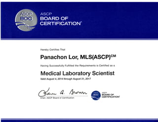 ASCP Board of Certification