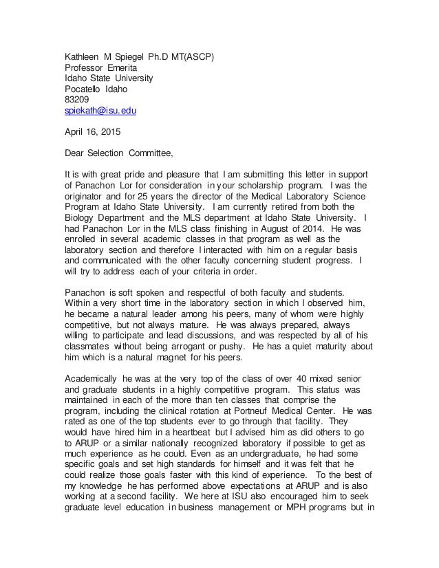 letter of recommendation isu letter of recommendation