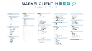 MARVELCLIENT 分析情報
Analyze データベース
 