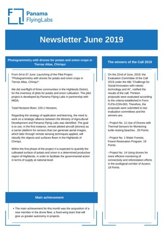 Panama Flying Labs Newsletters 2019