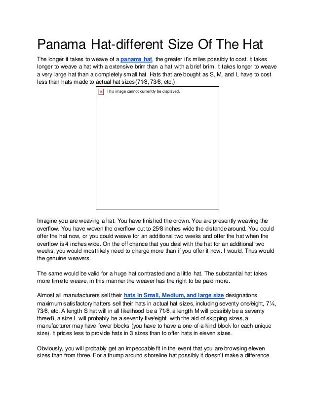 panama hat sizes