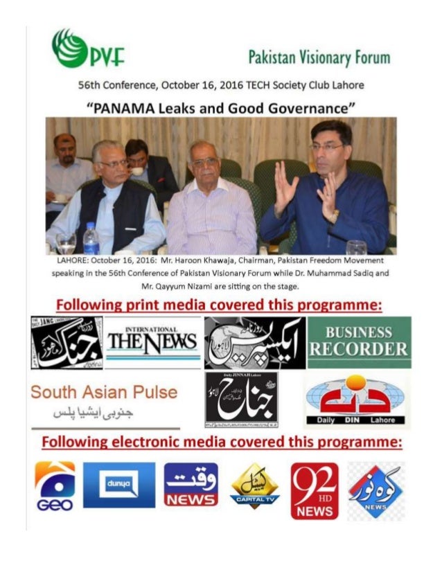 Panama leaks and good governance in Pakistan