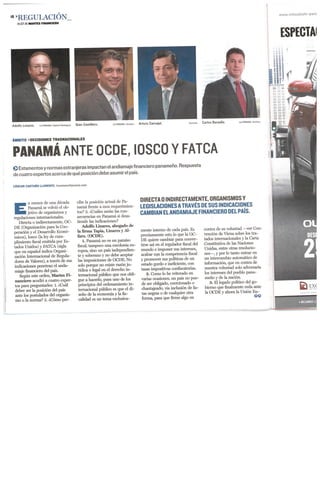 Panamá ante OCDE, IOSCO Y FATCA