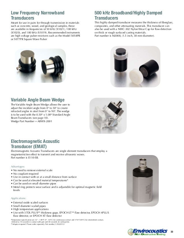 Panametrics ut transducers