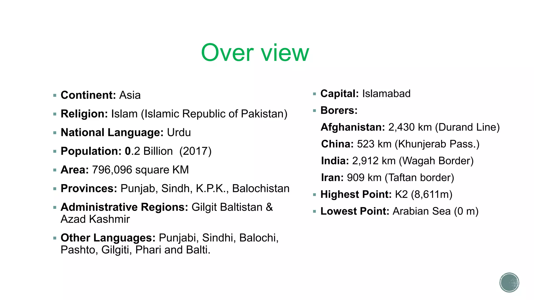 An introduction to Pakistan | PPTX