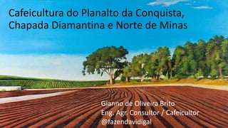 Gianno de Oliveira Brito
Eng. Agr. Consultor / Cafeicultor
@fazendavidigal
Cafeicultura do Planalto da Conquista,
Chapada Diamantina e Norte de Minas
 