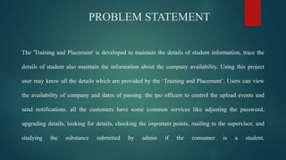 Training Problem Statement training and placement cell portal | PPTX