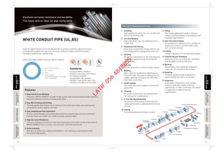 132 133
WHITE CONDUIT PIPE (UL,BS)
Excellent corrosion resistance and durability.
This helps save on labor for pipe laying work.
CCOMBINATIONMODELOMBINATIONMODEL
NUMBERINDEXNUMBERINDEX
PRODUCTNUMBERINDEXRODUCTNUMBERINDEX
WHITECONDUITPIPEWHITECONDUITPIPE
(UL,BS)(UL,BS)
COMBINATIONMODELOMBINATIONMODEL
NUMBERINDEXNUMBERINDEX
PRODUCTNUMBERINDEXRODUCTNUMBERINDEX
WHITECONDUITPIPEWHITECONDUITPIPE
(UL,BS)(UL,BS)
STAINLESSSTEELTAINLESSSTEEL
CONDUITPIPECONDUITPIPE
STAINLESSSTEELTAINLESSSTEEL
CONDUITPIPECONDUITPIPE
Superior galvanizing by in-line hot-dip process for greater protection against corrosion.
Finished with durable and clear anti-corrosion coating for higher protection outside
and higher grade epoxy coating inside.
Features
1. Easy and Accurate Bending
Panasonic WHITE CONDUIT is made of high quality steel and processed by high frequency
induction welding to prevent cracking when bend.
Standards
Panasonic WHITE CONDUIT is
available in four types conforming to
the following standards:
*UL/ANSI(EMT, IMC and RSC)
*BS (BS31-1940 and BS 4568-1970)
*JIS (Plain, Thin Wall and Thick Wall)
2. Easy Wire Pushing and Pulling
The high-grade stoved epoxy resin coating on the inside wall makes wire-pulling easy,
and protects conduit against corrosion.
3. Easy Coupling and Fast Installation
Precise, sharp threads cut by automated machinery ensures fast and easy installation.
Precise thread also makes our conduit virtually moisture-tight.
4. High Corrosion Resistance
Pure zinc coating on the exterior wall and stoved epoxy resin finish on the inside protects
WHITE CONDUIT from corrosion, even by harsh chemicals and sea air.
5. Uniform Quality
Flat steel is rolled, zinc-coated and threaded in one continuous automated process
for uniform high quality.
Flow Chart of Manufacturing Process
1. Uncoiling
High quality strip steel coils are uncoiled and
sent to the forming mills.
2. Coil-End Welding
Both ends of the coils are welded to form a
single strip.
3. Temporary Coil-Storing
Strip steel is stored here temporarily for coil
end welding without stopping the main line.
4. Cleaning
All surface scale and oil on the strip steel are
removed to assure accurate forming and
rigid welding.
5. Forming
The flat strip steel is rolled into basic tubing.
6. Welding
Basic tubes are welded by a high frequency
induction wider. This type of welding assures
rigidity, splitting-resistance and effectively
eliminates inside flash.
7. Inside Coating
The inside wall of the conduit is coated with
epoxy resin.
8. Cleaning
All surface scale and oil are removed from
the tubing prior to galvanizing.
9. In-line Hot-Dip Galvanizing
The exterior of the tubing is uniformly and
rigidly galvanized by a patented inline hot dip
process.
10.Cooling
The heated galvanized tubing is cooled.
11.Sizing
The cooled, galvanized tubing is rolled to
precise outside diameters in accordance with
customer specifications.
12.Anti-Corrosion Coating
For protection in addition to zinc coating, the
galvanized surface is finished with a clear
anti-corrosion coating.
13.Cutting
Tubing is square-cut to the specified lengths.
14.Chamfering and Threading
Both ends of the cut conduit are chamfered
and threaded to precise tolerance.
15.Marking
Brand name, size, standards, production
codes, etc. are marked on the conduit.
16.Bundling
Finished conduit is steel strapped into
approximately one metric ton bundle.
17.Inspection
At all steps of production, strict quality
control is enforced. Unless customer
specifies UL, or other certificates, all conduit
is inspected according to factory
specifications.
CROSS-SECTIONAL VIEW OF Panasonic WHITE CONDUIT
Anti-corrosion coating
Zinc coating
Steel
Inside Coating
1.Stoved epoxy resin coating type
2.Zinc coating type
1.Uncoiling
2.Coil-End
Welding
3.Temporary
Coil-Storing
4.Cleaning
5.Forming
6.Welding
7.Inside Coating
8.Cleaning
9.In-line Hot-Dip Galvanizing
10.Cooling
11.Sizing
12.Anti-Corrosion Coating
13.Cutting
14.Chamfering and Threading
15.Marking
16.Bundling
17.Inspection
LATIF
056
4848805
 