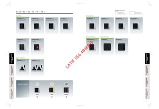 12 13
Accessories
F L A T I M A S E R I E S B S - T Y P E
FULL-COLORWIDESERIESFULL-COLORWIDESERIES
BS-TYPEBS-TYPE
FULL-COLORWIDESERIESFULL-COLORWIDESERIES
RefinaBS-TYPERefinaBS-TYPE
FULL-COLORWIDESERIESFULL-COLORWIDESERIES
BS-TYPEBS-TYPE
FULL-COLORWIDESERIESFULL-COLORWIDESERIES
RefinaBS-TYPERefinaBS-TYPE
FLATIMASERIESLATIMASERIES
BS-TYPEBS-TYPE
FLATIMASERIESLATIMASERIES
BS-TYPEBS-TYPE
1-Gang 2Way Switch 16AX SP
Quick Connect Terminal
Switches
Socket Outlets
1-Gang 2-Devices 2Way Switch 16AX SP
Quick Connect Terminal
1-Gang Intermediate Switch 10AX
Quick Connect Terminal
1-Gang Push Button
Quick Connect Terminal
1-Gang 1Way Switch 20A DP
with Indicator
1-Gang 1Way Switch 45A DP
with Indicator
2-Gang 13A Switched Socket1-Gang 13A Switched Socket
Cable Outlet with 45A Terminal
WTFBP7020
Cable Outlet with 20A Terminal
WTFBP7010
LAN Socket Cat 6TV Socket DIN Type TV Socket F Type Telephone Socket 6P4C
WTFBP55137 -1
WTFBP51512 -1
WTFBP5408699 -1
WTFBP1112 -1
WTFBP52522 -1 WTFBP5004 -1 WTFBP5411 -1 WTFBP2501 -1 WTFBP2731 -1 WTFBP2164 -1 WTFBP24886 -1
WTFBP1111 -1
FULL-COLORSERIESFULL-COLORSERIES
BS-TYPEBS-TYPE
FULL-COLORSERIESFULL-COLORSERIES
BS-TYPEBS-TYPE
Dimmer Switch Cable Outlets
Variety of Colors
Silver Gold Bronze
1-Gang Dimmer Switch ( Low Voltage
Halogen Lump 800VA )
WTFBP5781103 -1
Plate : 86×86mm
Box : 72×72mm
Fixting Center : 60.3mm
Plate : 86×146mm
Box : 72×132mm
Fixting Center : 120.6mm
DIMENSIONS of Applicable Box
S Y Q
LATIF
056
4848805
 