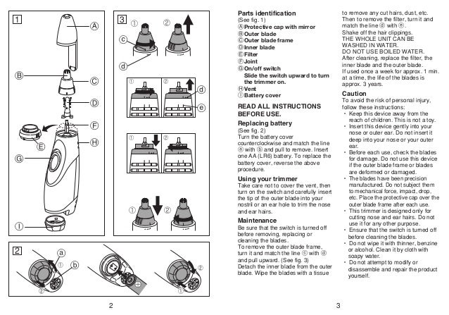 Panasonic ER430K Instruction Manual