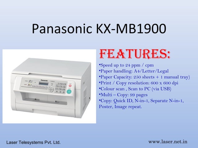Panasonic R1900 Panasonic KX-MB1900 | PPT | Computer Peripherals | Computing