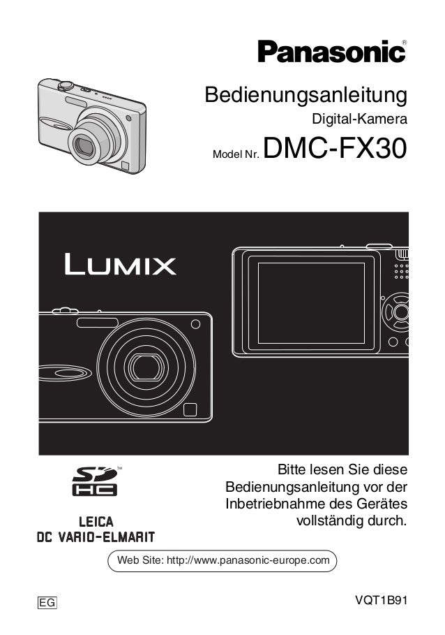 Bedienungsanleitung Panasonic Lumix dmc fx30 (deutsch)