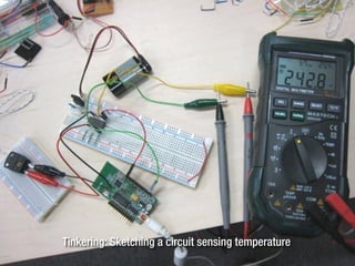 Tinkering: Sketching a circuit sensing temperature
 