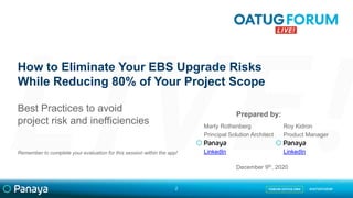 How to downscope your EBS upgrade project